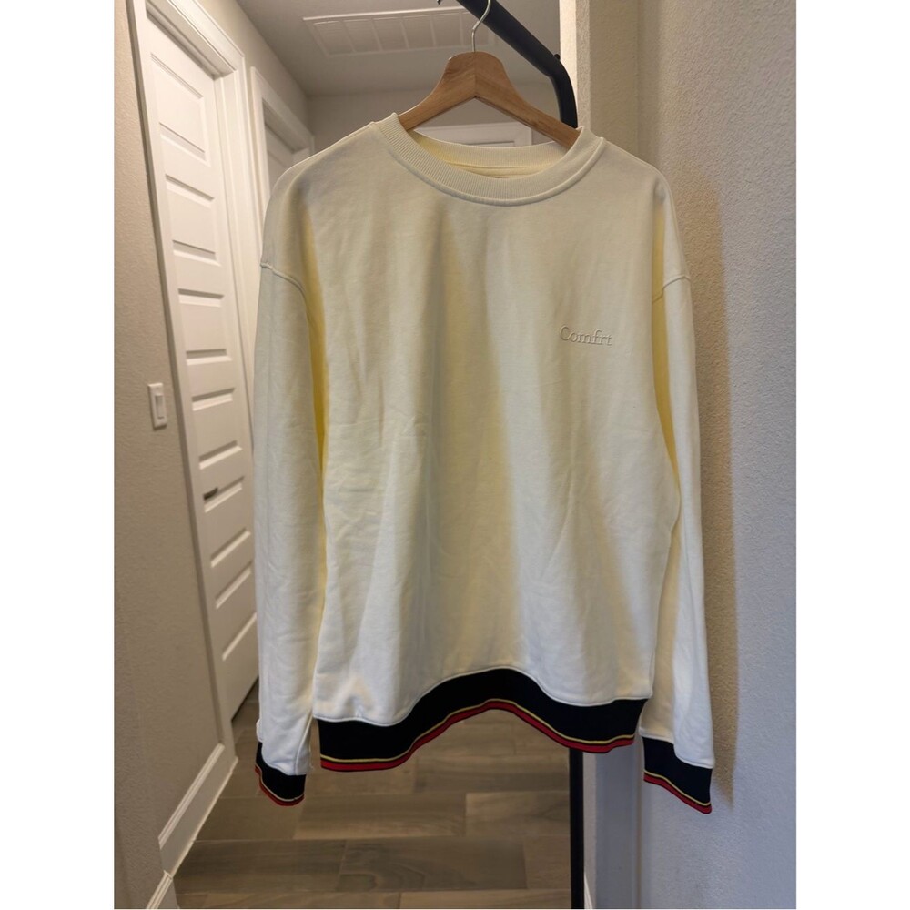 Comfrt Laid Back Halo Crew Sweatshirt XS Eagle White Oversized NEW